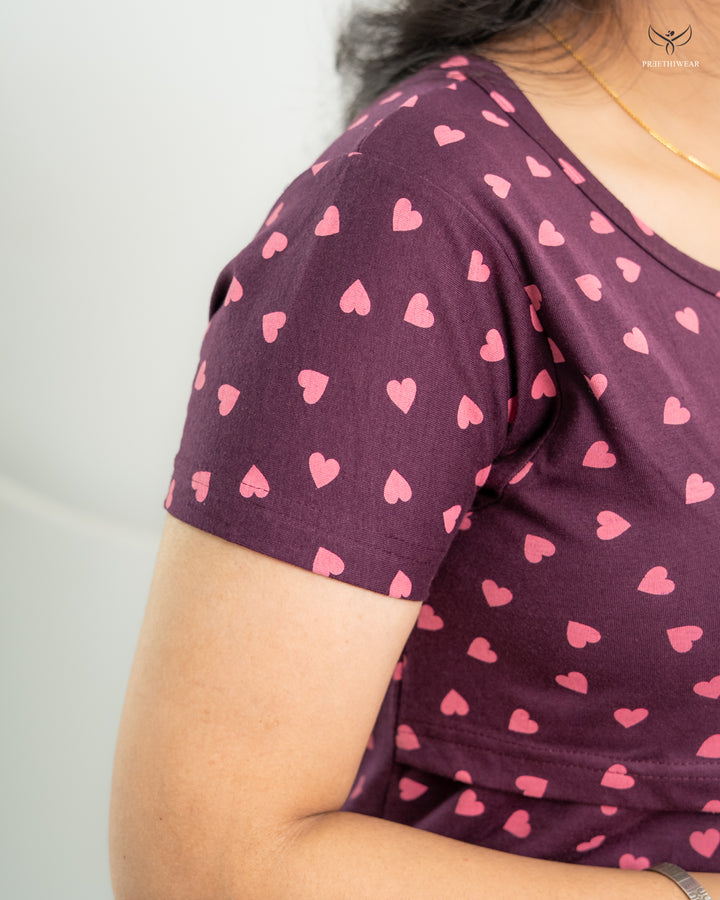 Sasmiha  SoftCotton Maternity Top Pant Set