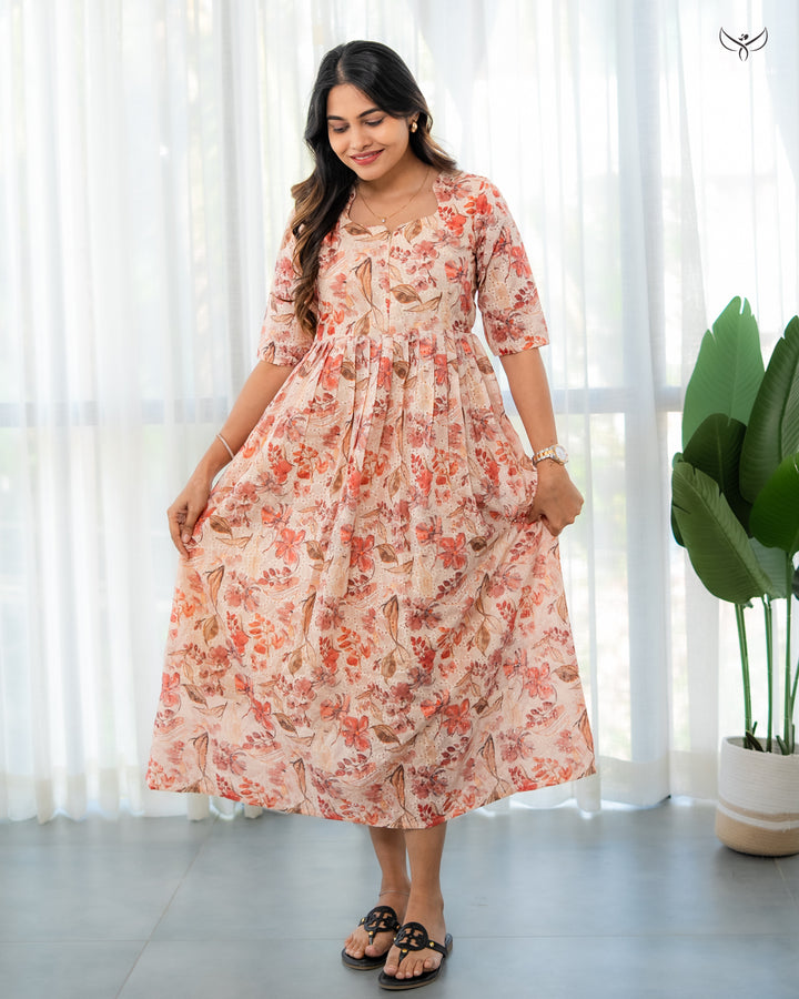 Reema2 Maternity Dress with center Zip
