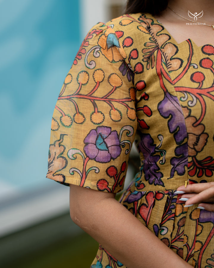 Ruba1 Kalamkari Maternity Dress