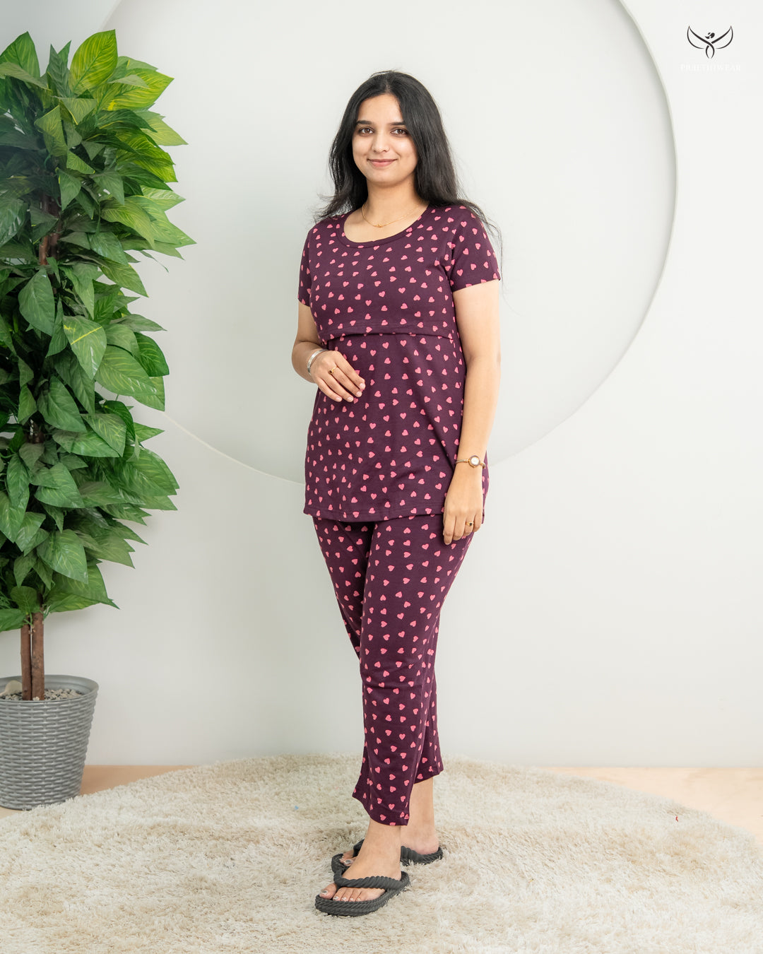 Sasmiha  SoftCotton Maternity Top Pant Set