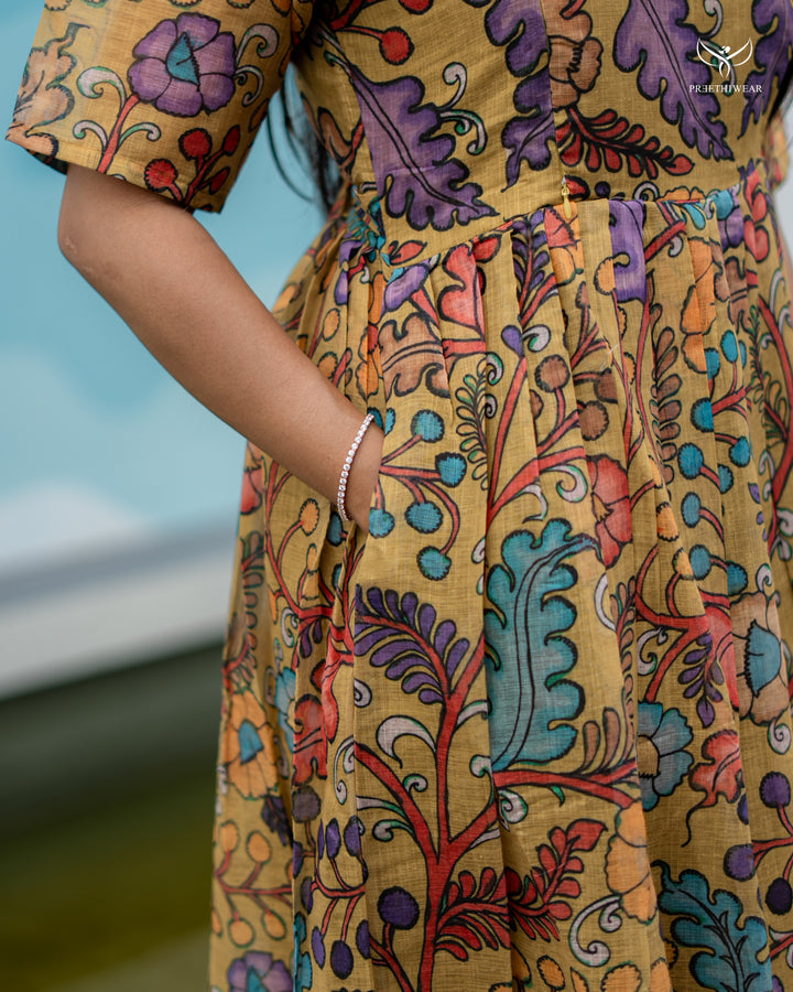 Ruba1 Kalamkari Maternity Dress