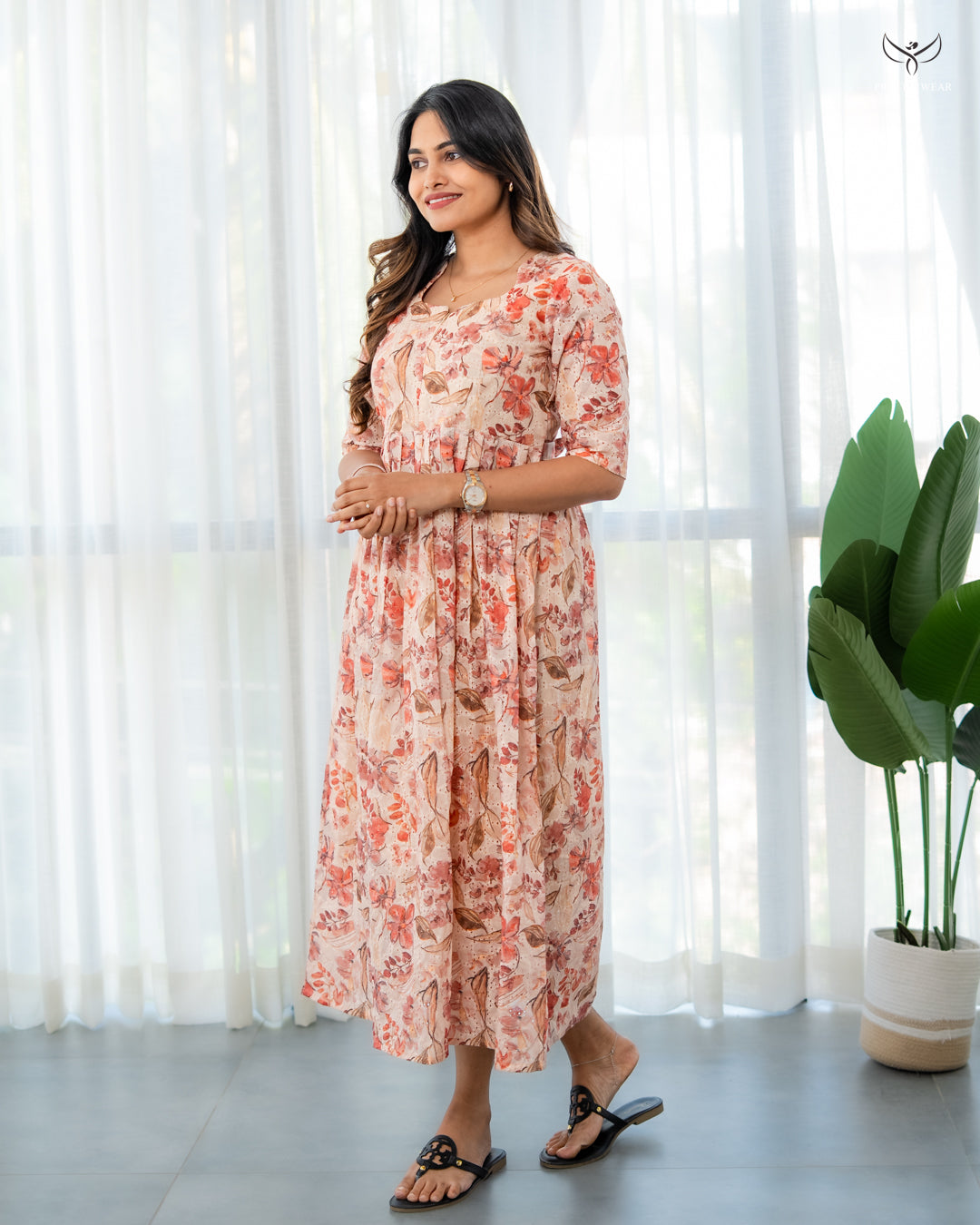 Reema2 Maternity Dress with center Zip