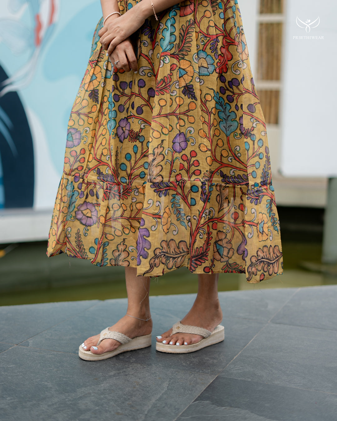 Ruba1 Kalamkari Maternity Dress