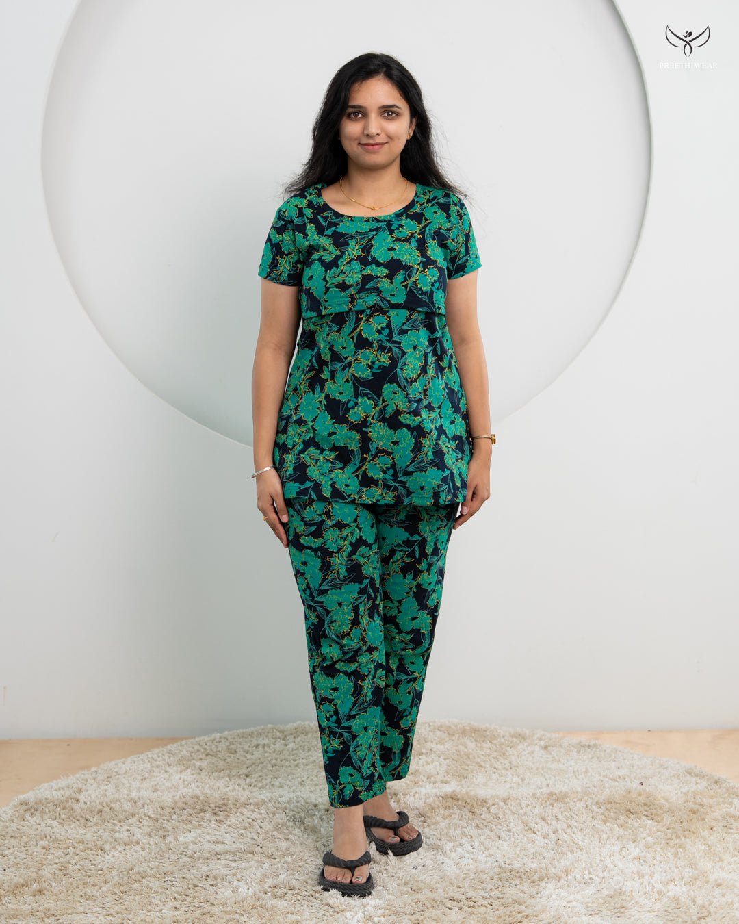 Haritha Soft Cotton Maternity Top Pant Set