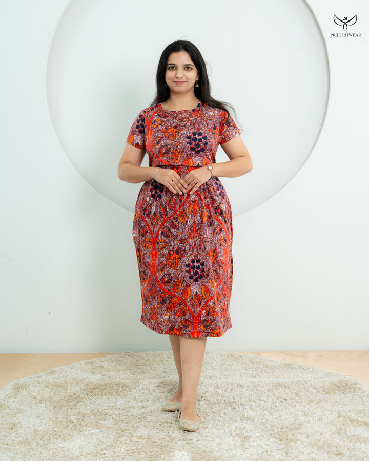 Akhi  Soft Cotton Calf Length Maternity Loungewear