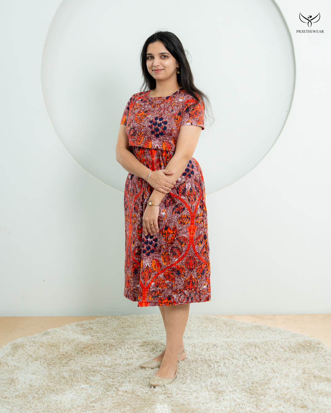 Akhi  Soft Cotton Calf Length Maternity Loungewear