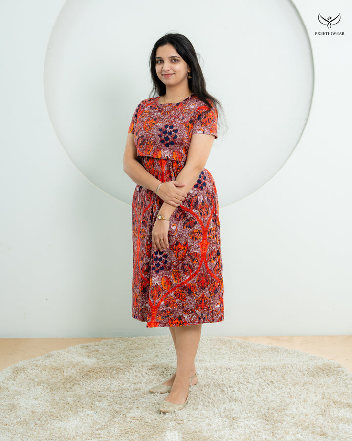 Akhi  Soft Cotton Calf Length Maternity Loungewear