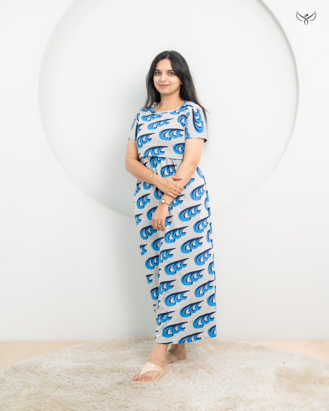 Rejina1  SoftCotton Full Length Maternity Loungewear