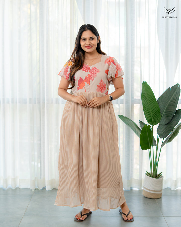 Taarvi  Maternity Dress with center Zip