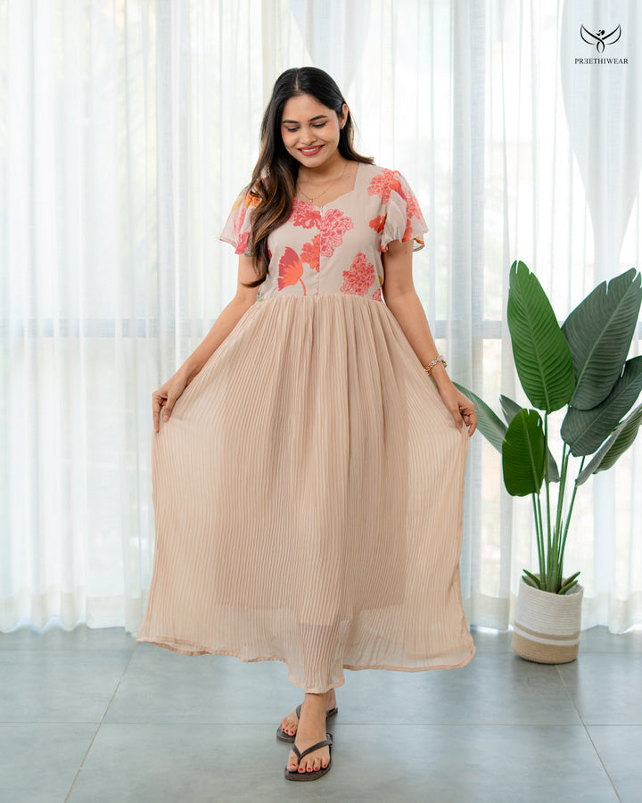 Taarvi  Maternity Dress with center Zip