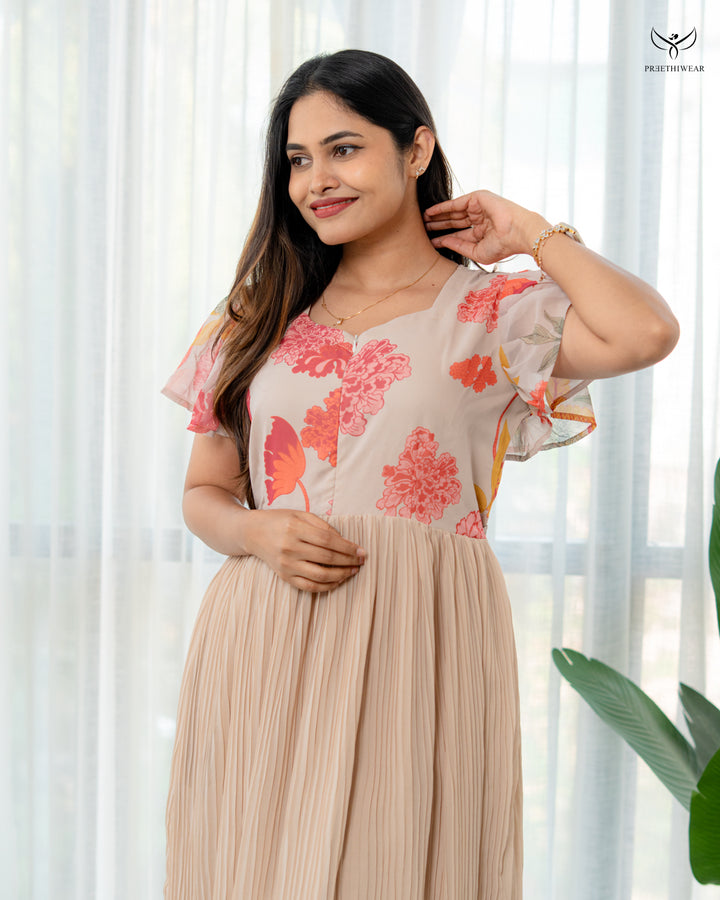 Taarvi  Maternity Dress with center Zip