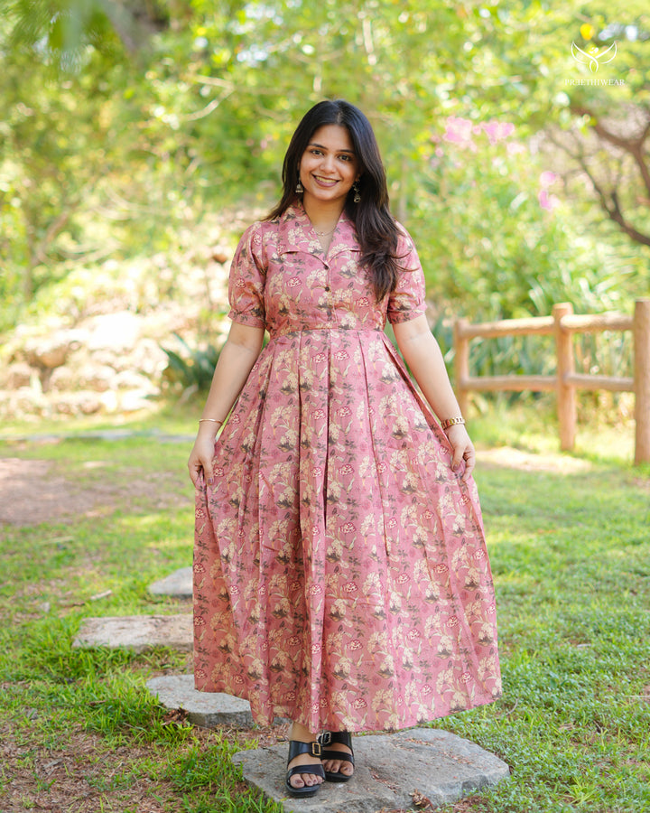 Jensi Maternity Dress with center Button