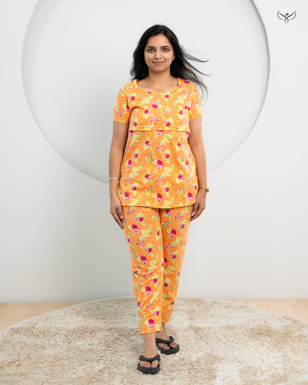 Tazniya Soft Cotton Maternity Top Pant Set