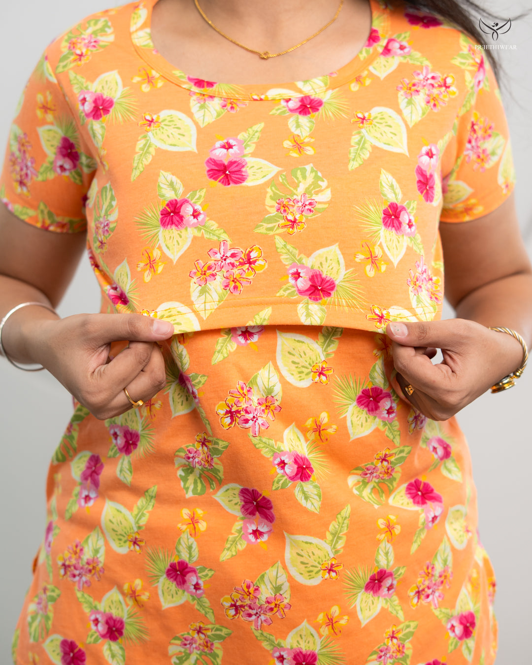 Tazniya Soft Cotton Maternity Top Pant Set