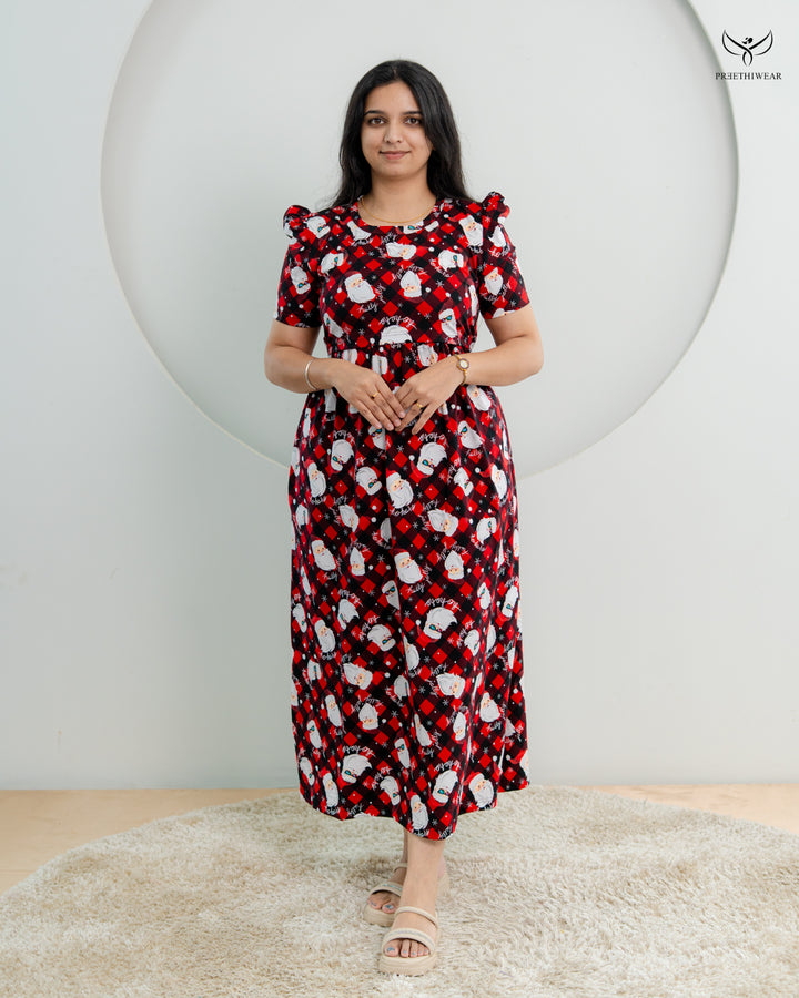 Carol Soft Cotton Calf Length Maternity Loungewear