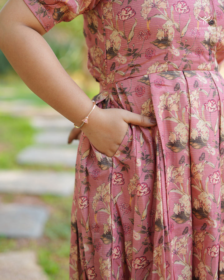Jensi Maternity Dress with center Button