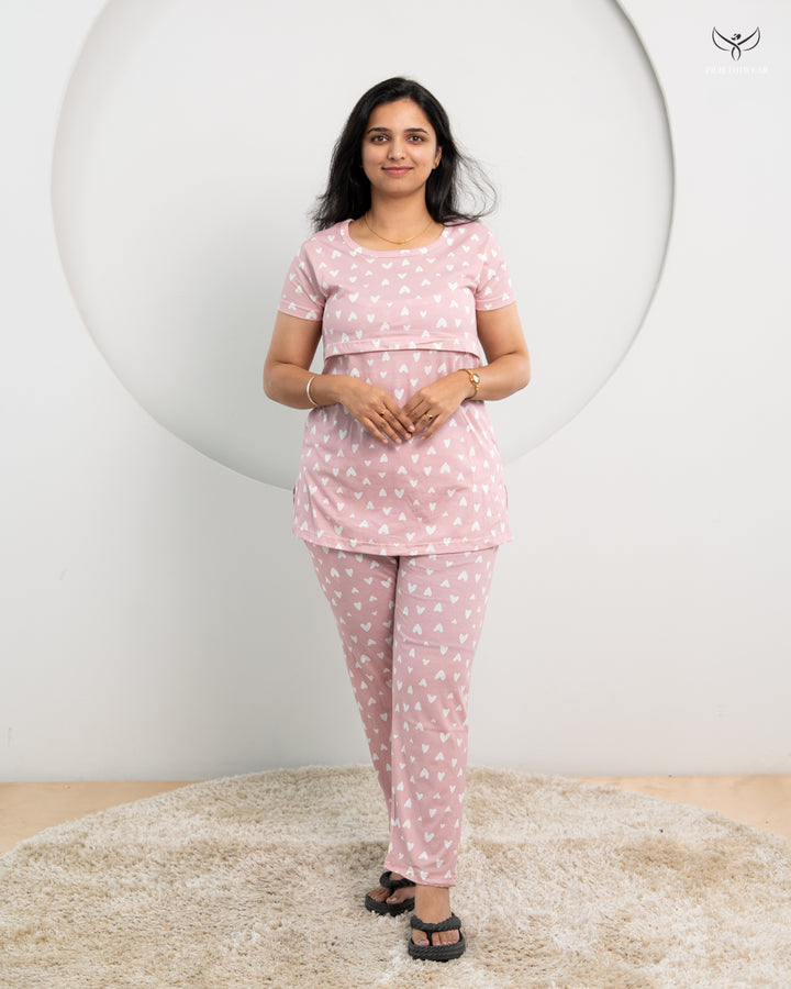 Liya SoftCotton Maternity Top Pant Set