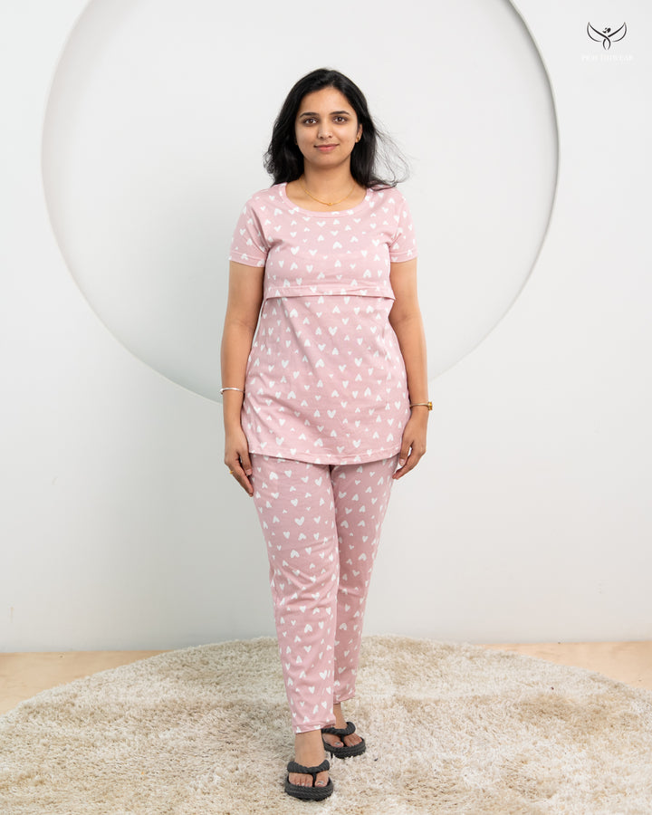 Liya SoftCotton Maternity Top Pant Set