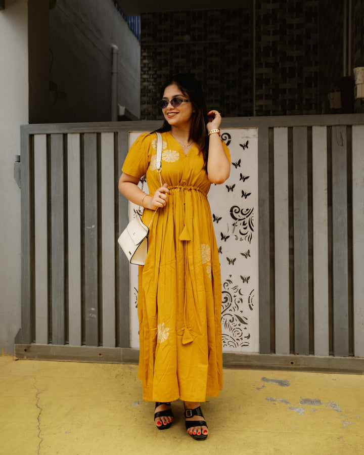 Charvi Maternity Dress with center Zip