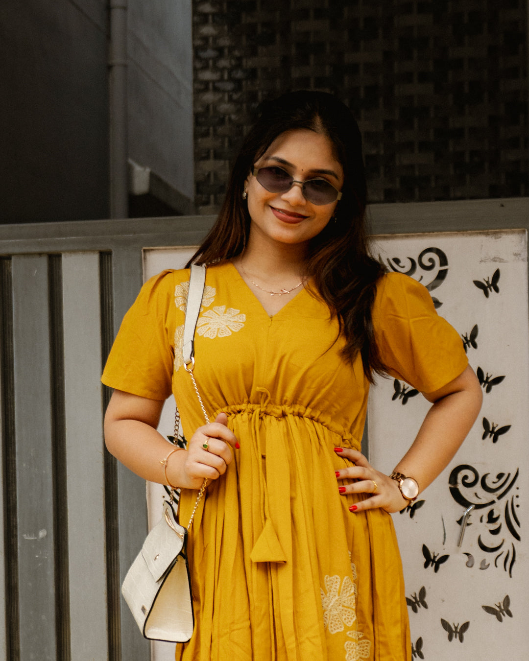 Charvi Maternity Dress with center Zip