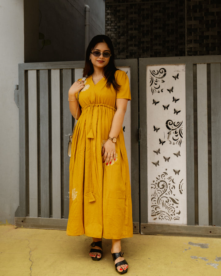 Charvi Maternity Dress with center Zip