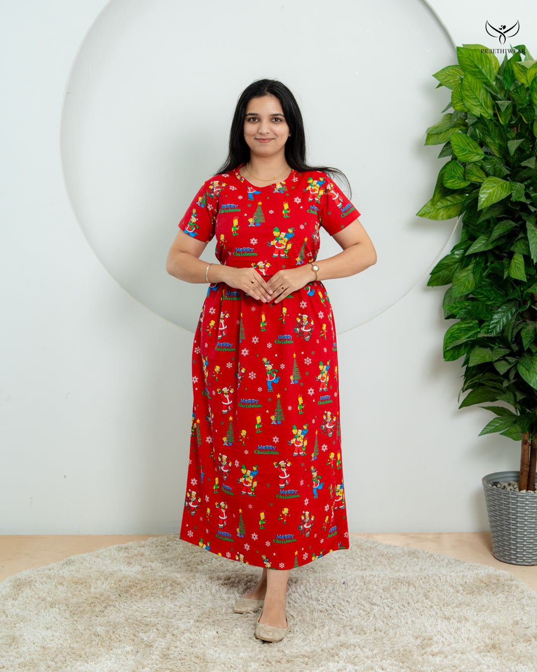 Uzma1 Soft Cotton Full Length Maternity Loungewear