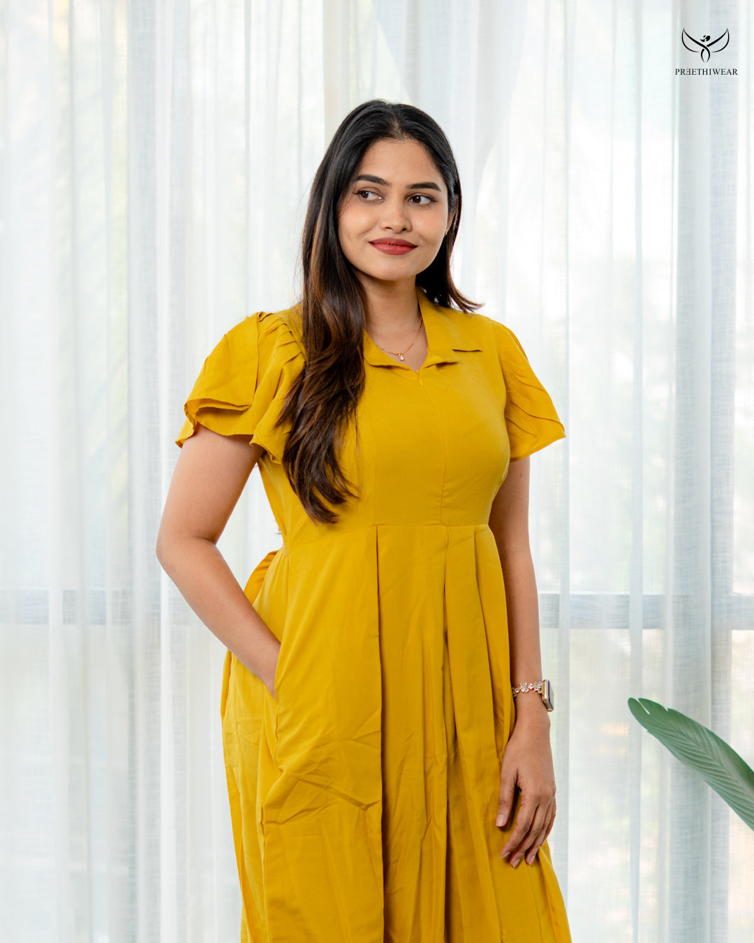 Reyavi  Maternity Dress with center Zip