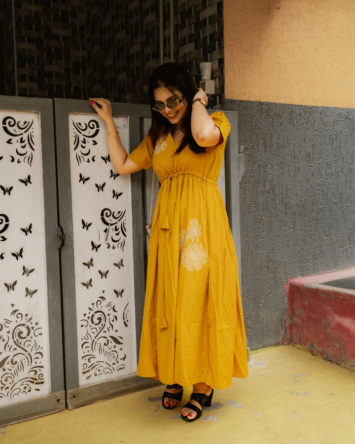 Charvi Maternity Dress with center Zip