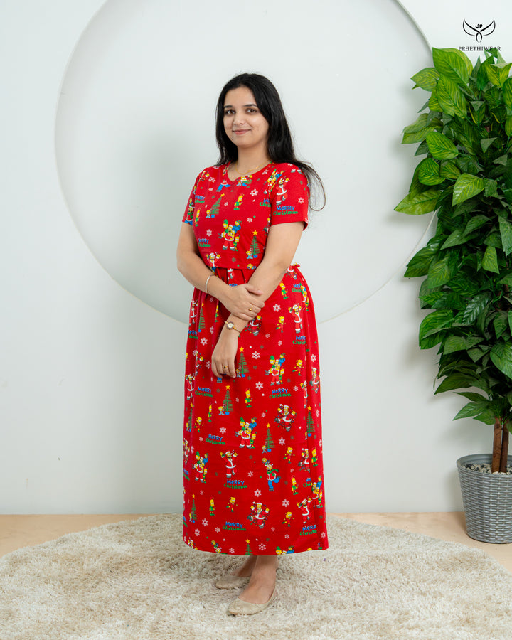 Uzma1 Soft Cotton Full Length Maternity Loungewear