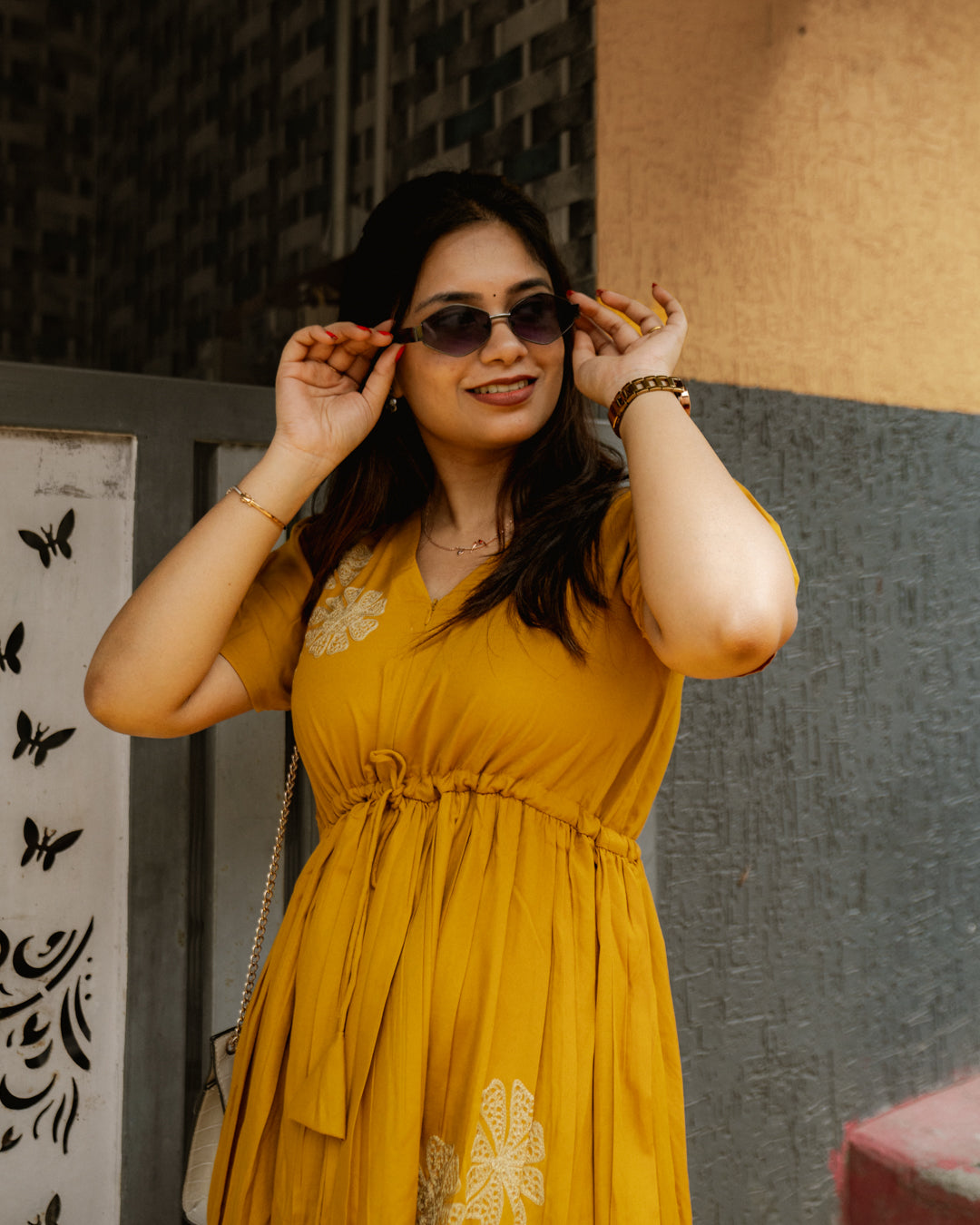 Charvi Maternity Dress with center Zip