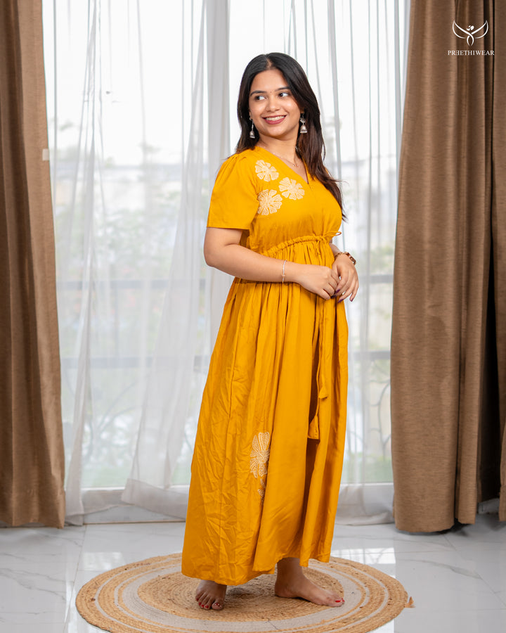 Charvi Maternity Dress with center Zip