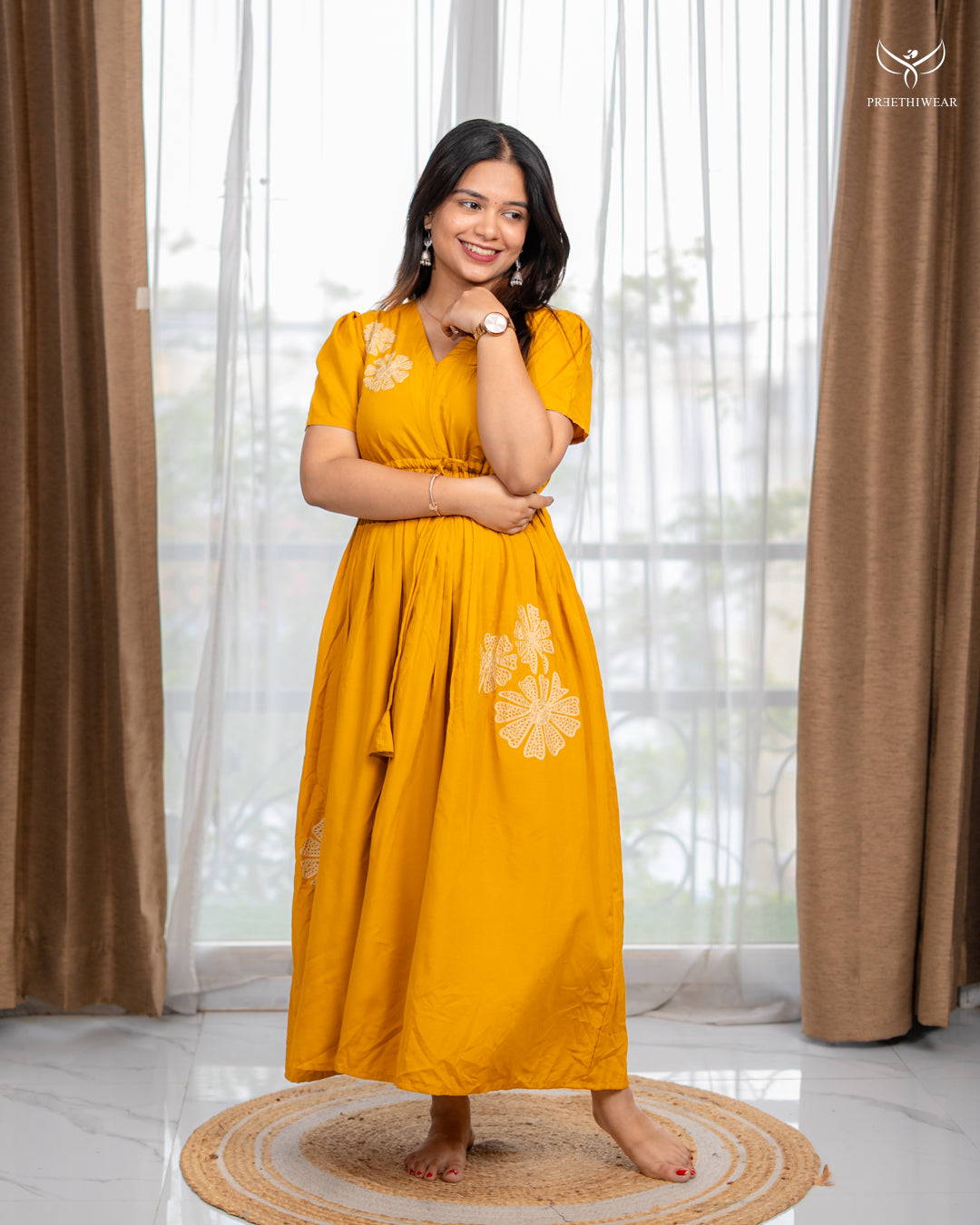 Charvi Maternity Dress with center Zip