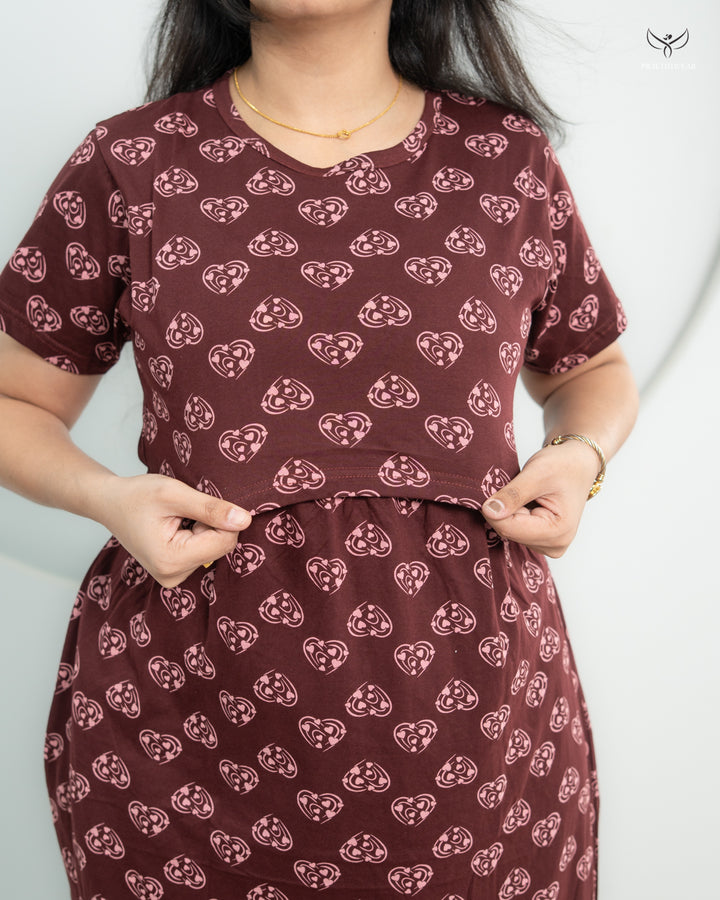 Dhuva1  Soft Cotton Full Length Maternity Loungewear