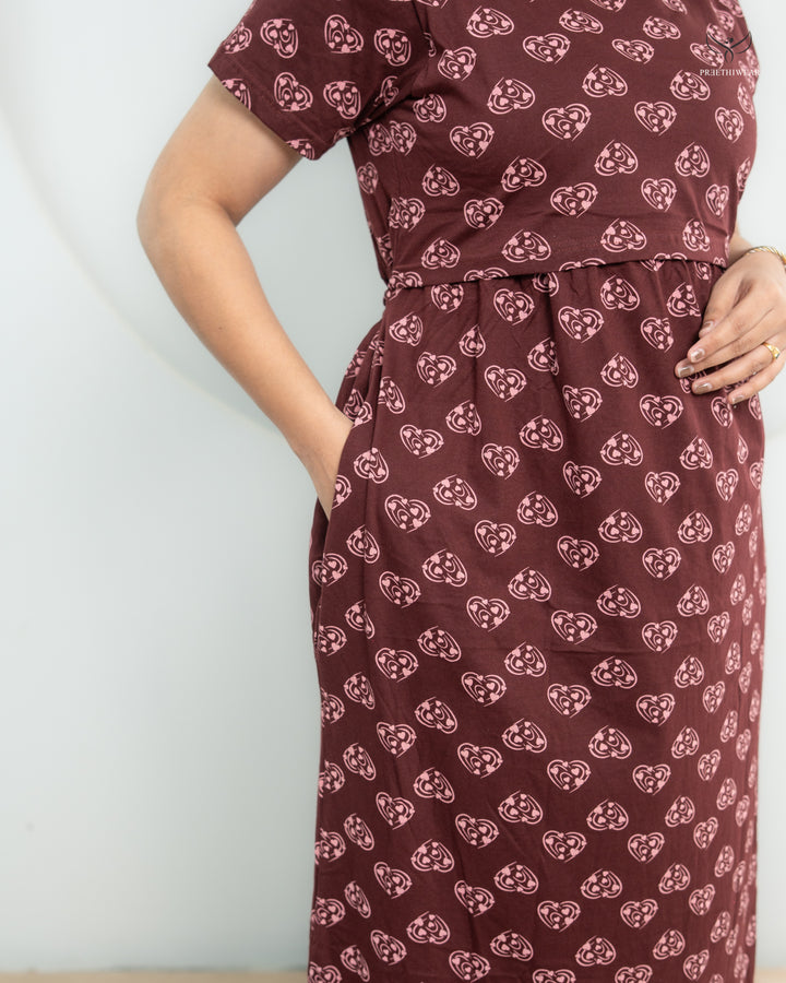 Dhuva1  Soft Cotton Full Length Maternity Loungewear