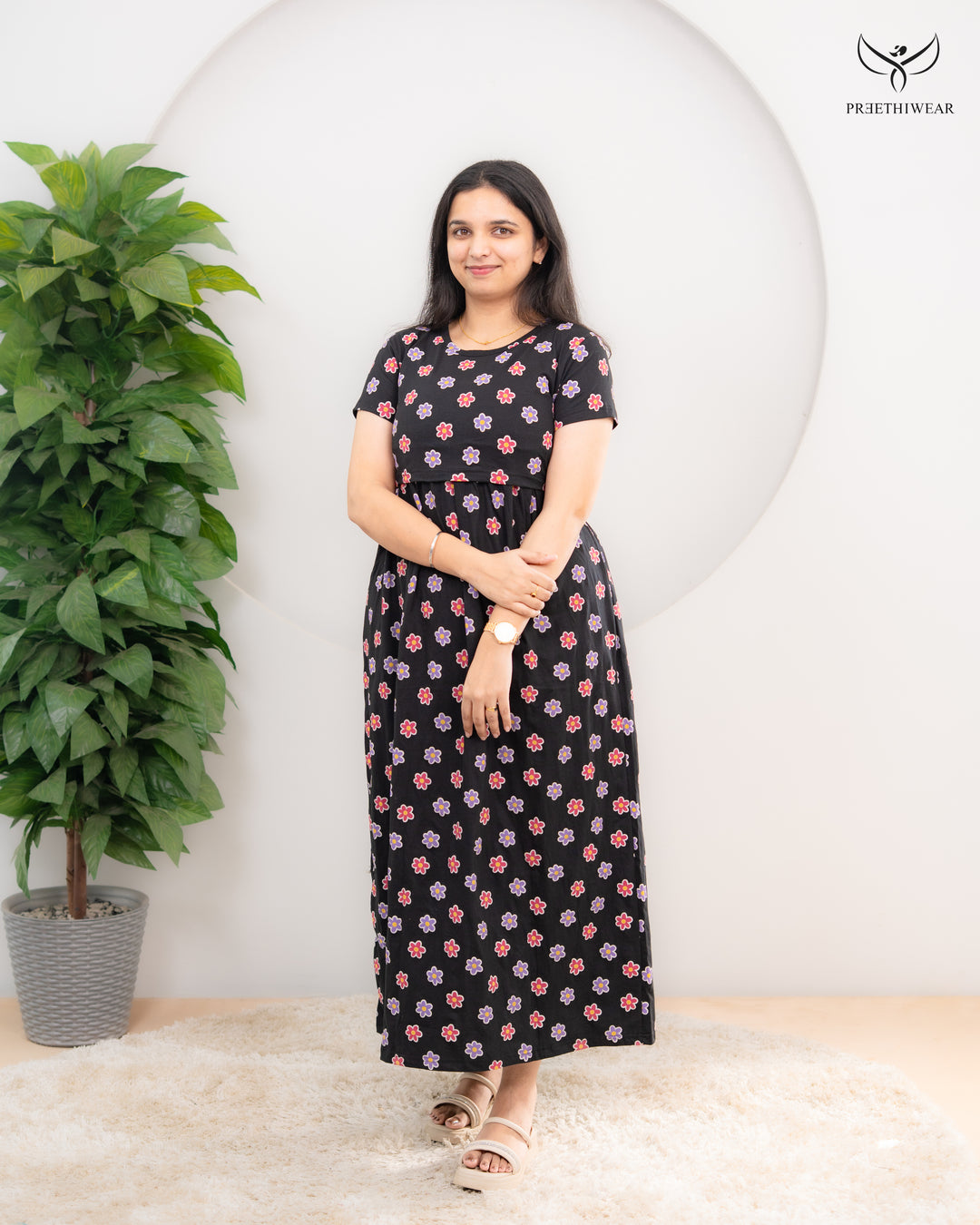 Aarvika Soft Cotton Full Length Maternity Loungewear