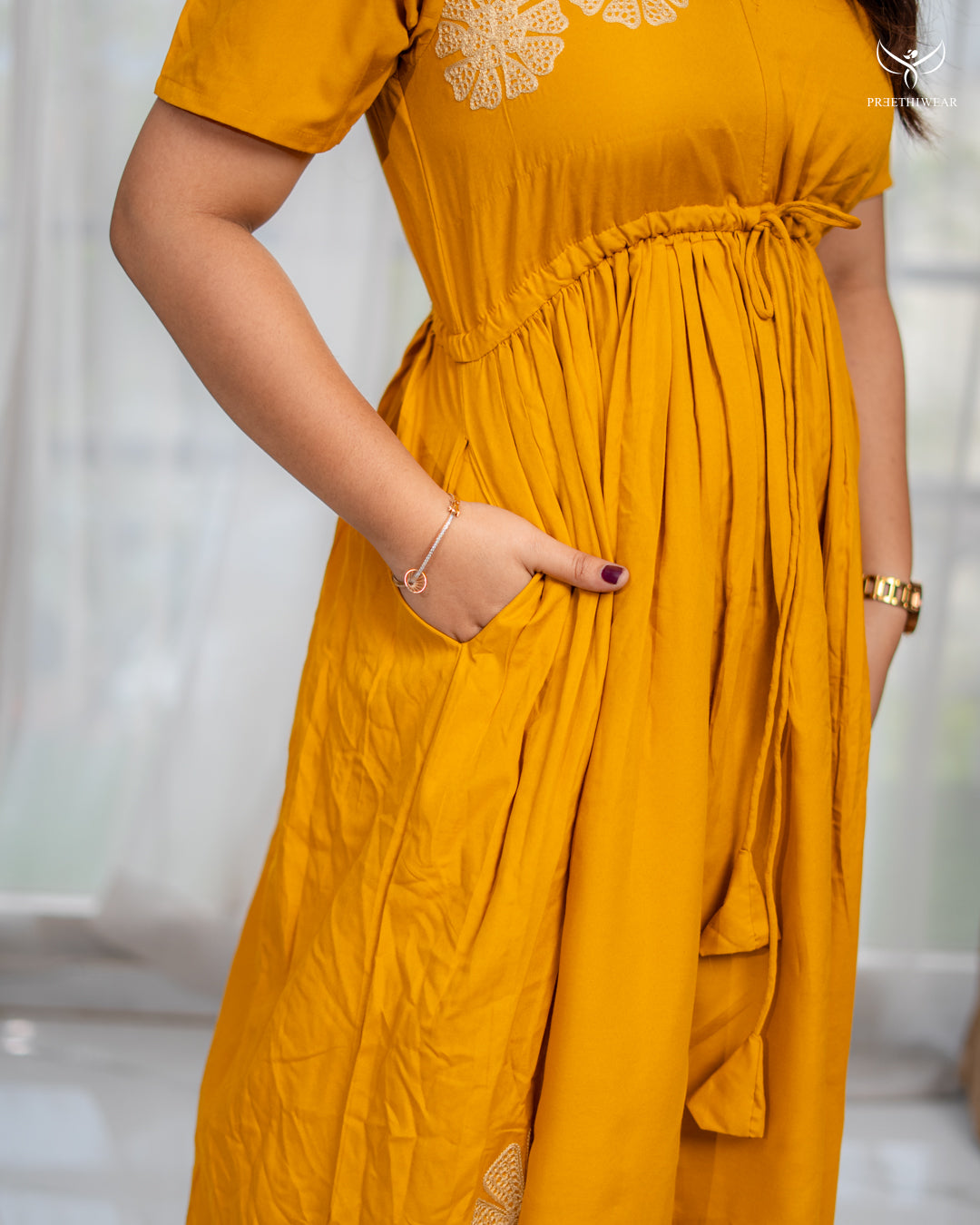 Charvi Maternity Dress with center Zip