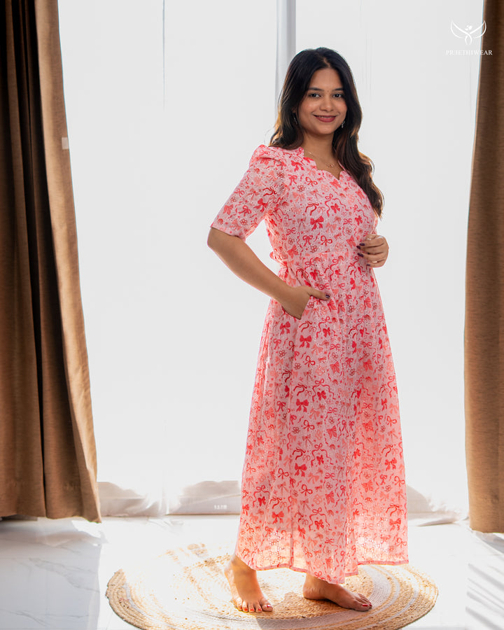 Elackiya Maternity Dress with center Zip