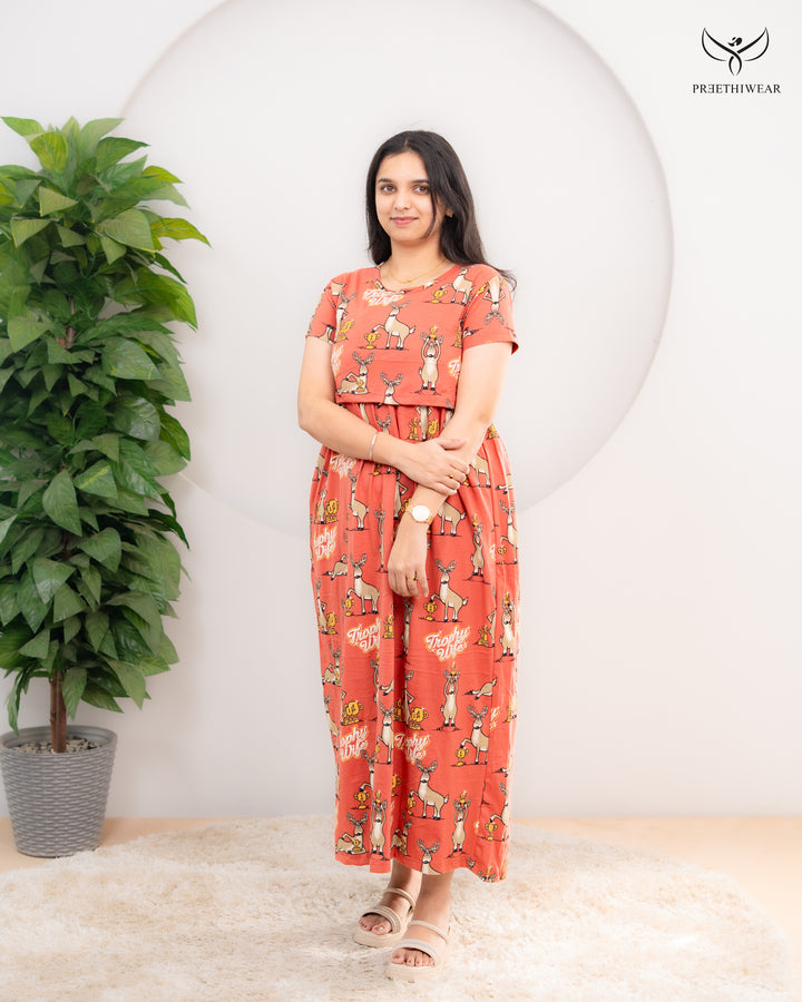 Ivaana Soft Cotton Full Length Maternity Loungewear