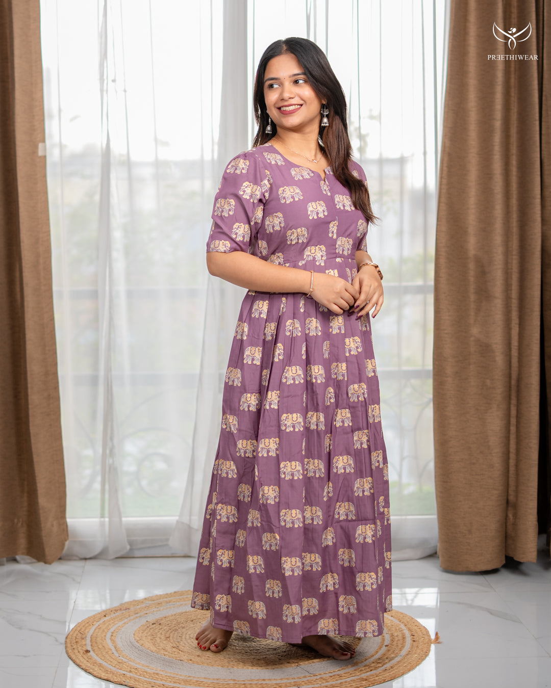 Siara Maternity Dress with center Zip