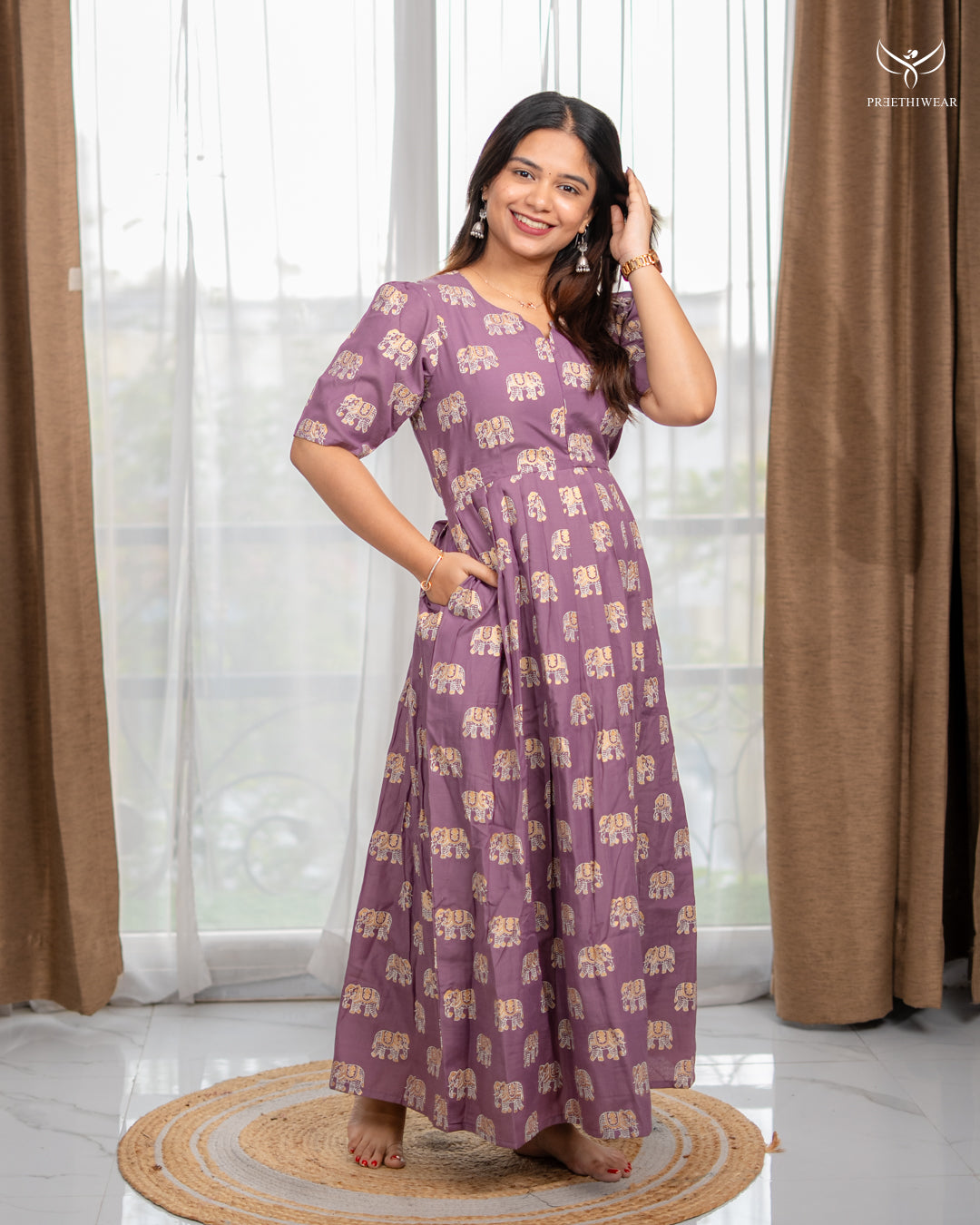 Siara Maternity Dress with center Zip