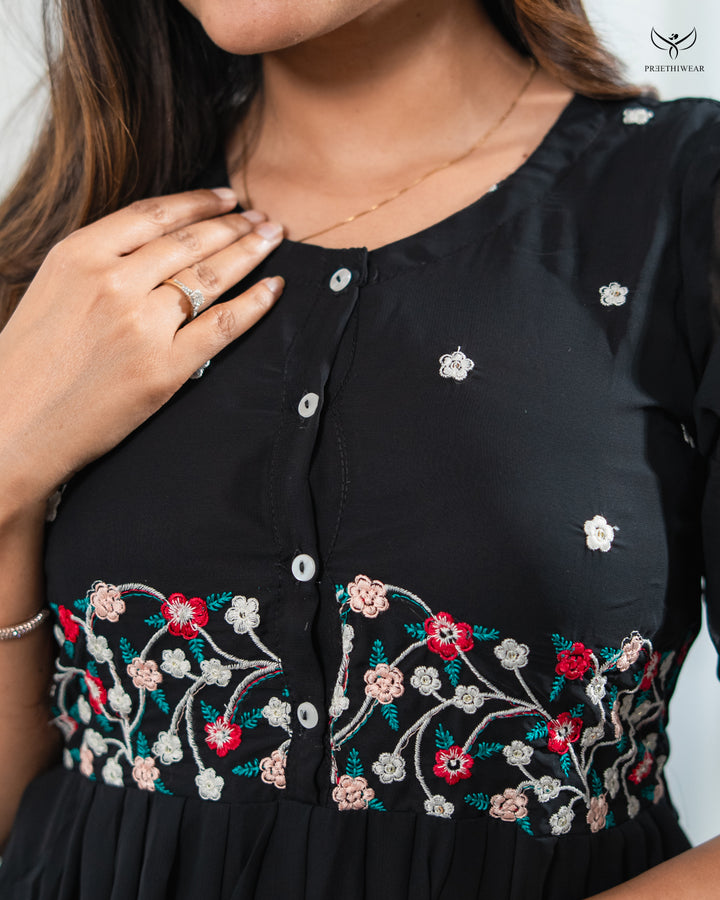 Athira3 Maternity Dress  with center Button