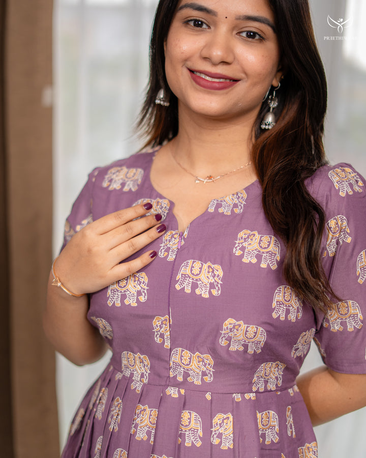 Siara Maternity Dress with center Zip