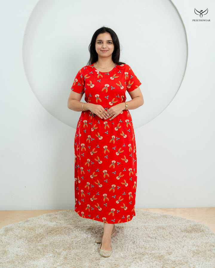 Mahee1  Soft Cotton Full Length Maternity Loungewear