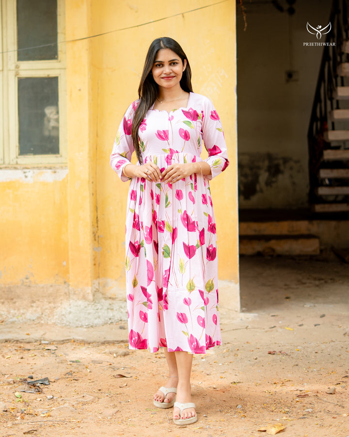 Haranya  Maternity Dress with center Zip