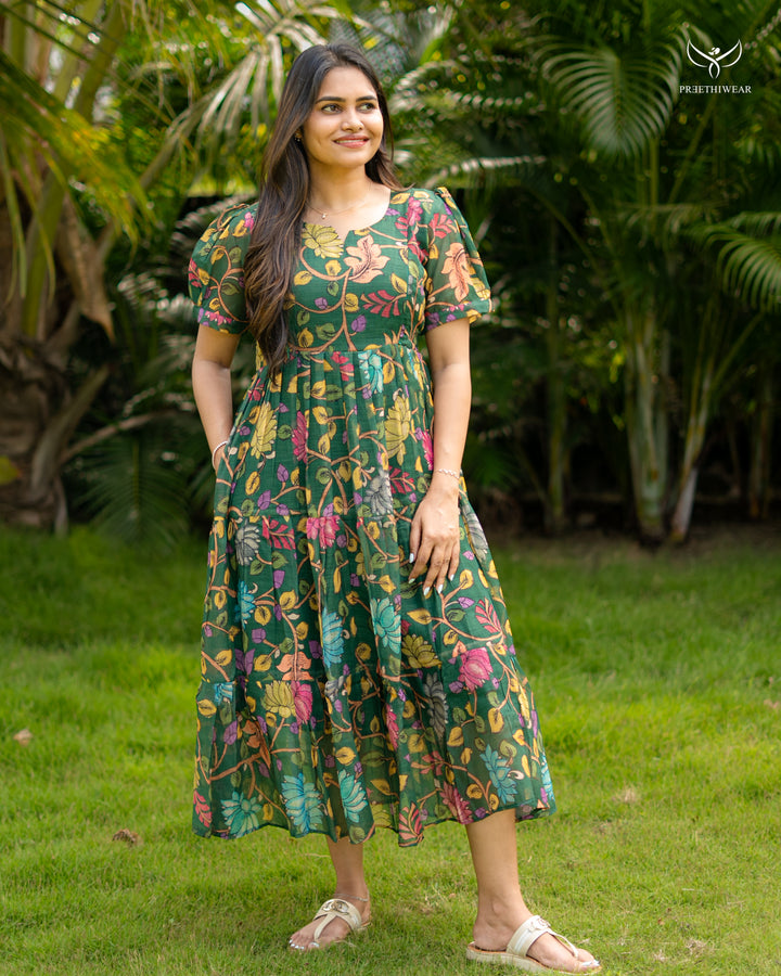 Roshni1 Kalamkari Maternity Dress