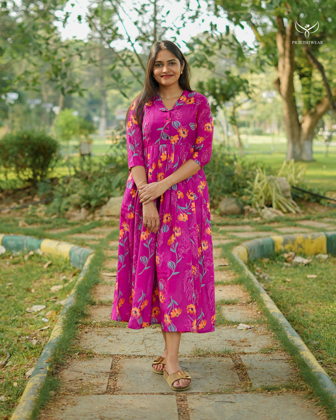Niffan Maternity Dress with center Button