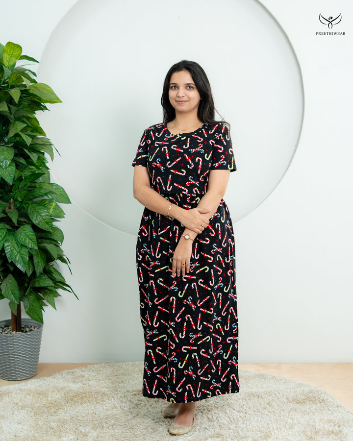 Alfiya1  Soft Cotton Full Length Maternity Loungewear