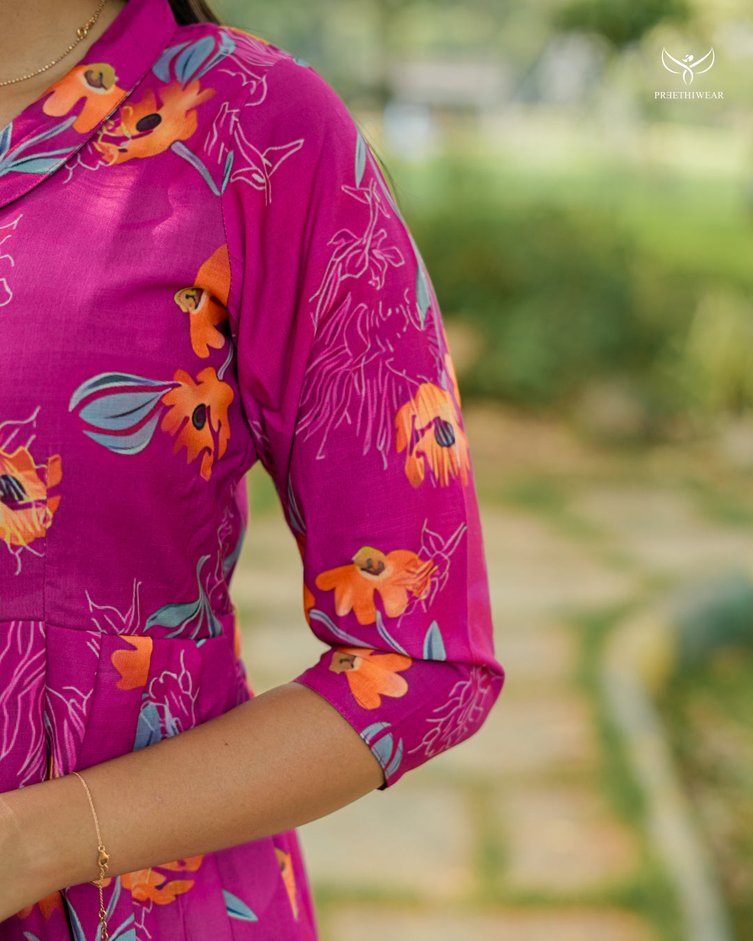 Niffan Maternity Dress with center Button