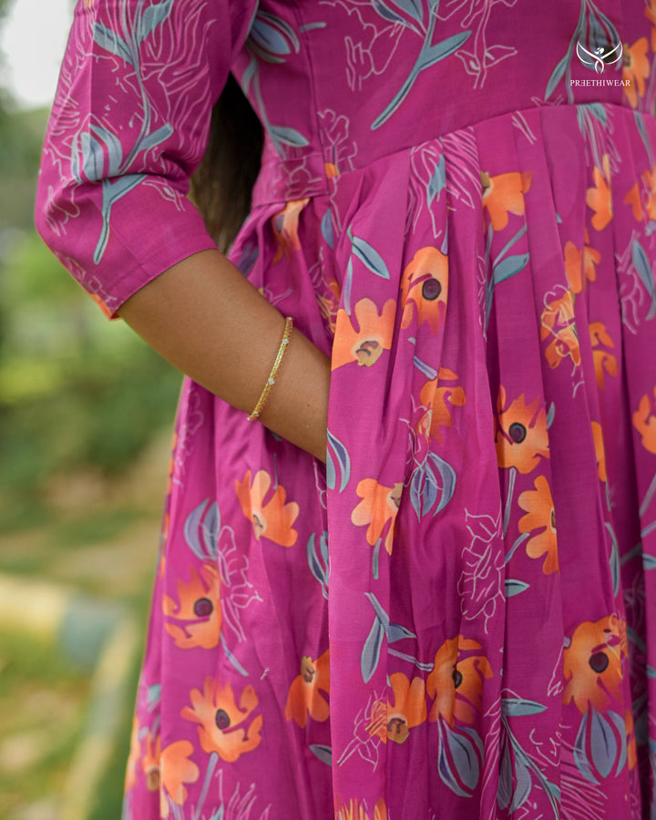 Niffan Maternity Dress with center Button