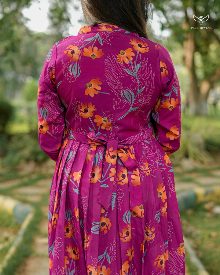 Niffan Maternity Dress with center Button